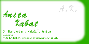 anita kabat business card
